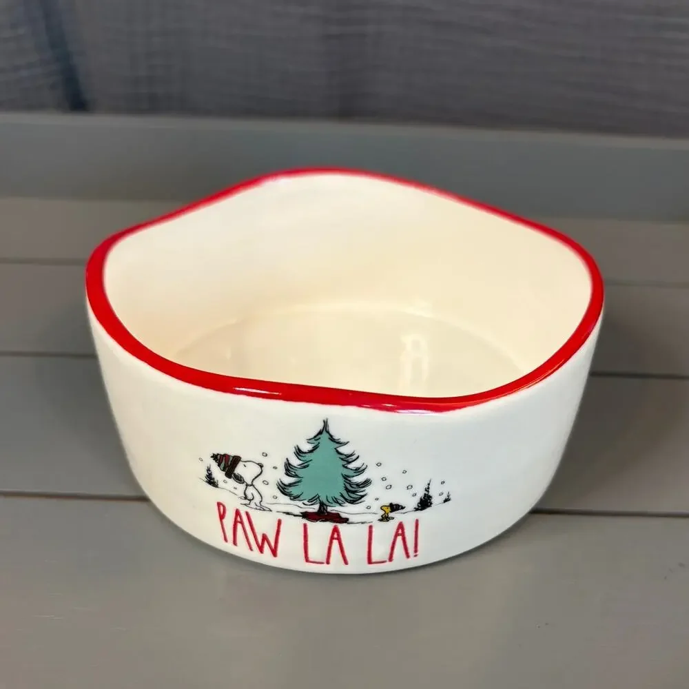 Rae Dunn Peanuts Snoopy Pet Christmas Bowl